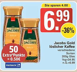 Jacobs Gold löslicher Kaffee verschiedene Sorten