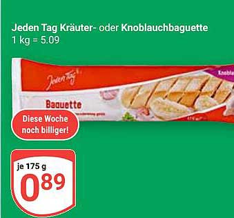 Jeden Tag Kräuter- oder Knoblauchbaguette