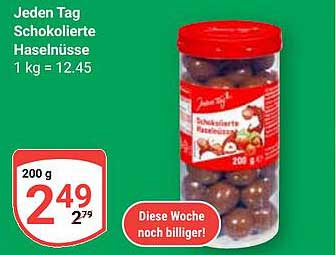 Jeden Tag Schokolierte Haselnüsse 200 g