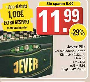 Jever Pils - Kiste 24x0,33L für 11,99€
