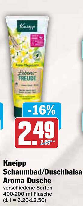 Kneipp Schaumbad/Duschbalsam Aroma Dusche - verschiedene Sorten 400-200 ml Flasche