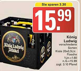 König Ludwig verschiedene Sorten Kiste 20x0,5L.