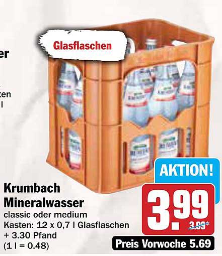 Krumbach Mineralwasser Kasten 12 x 0,7 l