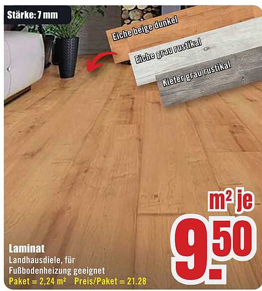 Laminat Landhausdiele für Fußbodenheizung geeignet