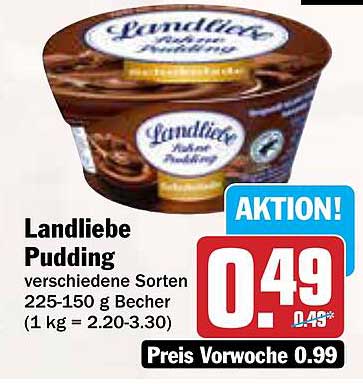 Landliebe Pudding verschiedene Sorten 225-150 g Becher