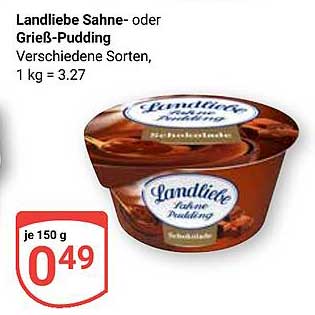 Landliebe Sahne- oder Grieß-Pudding