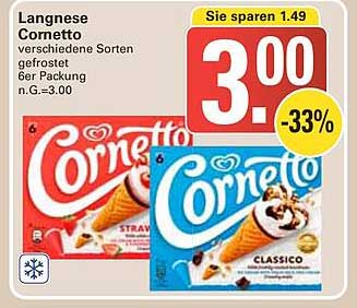 Langnese Cornetto - verschiedene Sorten, 6er Packung
