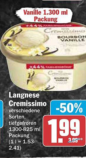 Langnese Cremissimo Bourbon Vanille 1300 ml