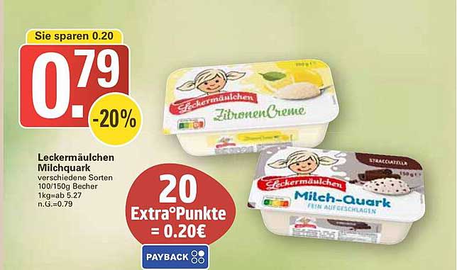 Leckermaulchen Milchquark verschiedene Sorten 100/150g Becher