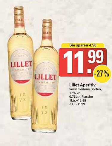 Lillet Aperitif - verschiedene Sorten, 17% Vol.