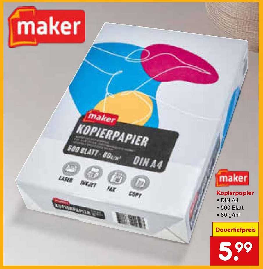 maker Kopierpapier DIN A4 - 500 Blatt - 80 g/m²