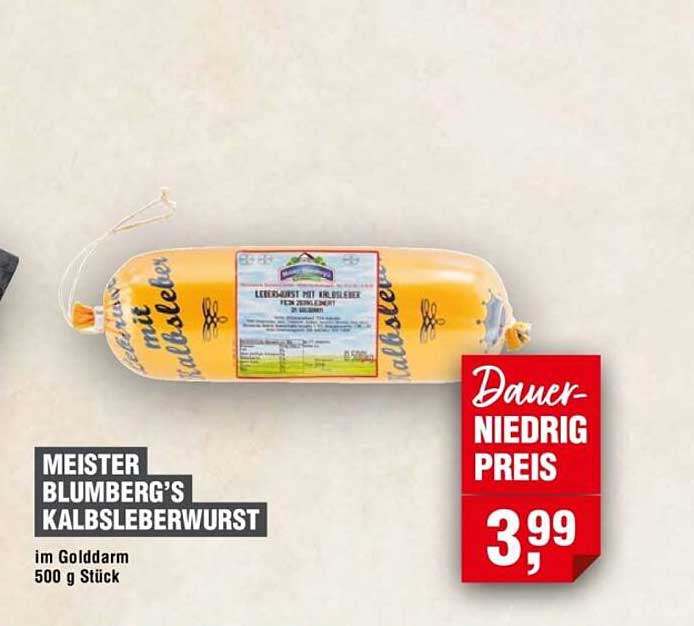 MEISTER BLUMBERG'S KALBSLEBERWURST im Golddarm 500 g Stück