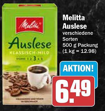 Melitta Auslese verschiedene Sorten 500 g Packung