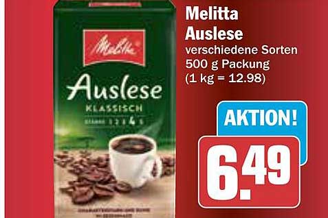 Melitta Auslese verschiedene Sorten 500 g Packung