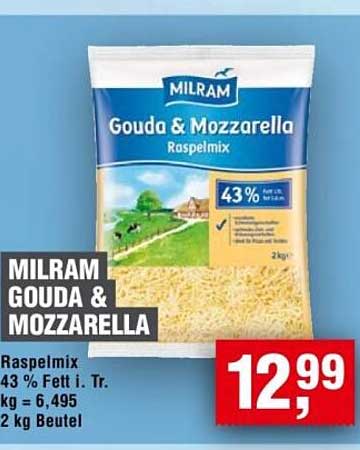 MILRAM Gouda & Mozzarella Raspelmix 2 kg Beutel