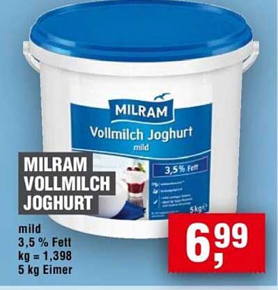 MILRAM Vollmilch Joghurt mild – 5 kg Eimer