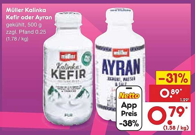 Müller Kalinka Kefir oder Ayran, 500 g