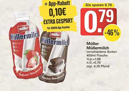 Müller Müller Milch verschiedene Sorten 400ml Flasche