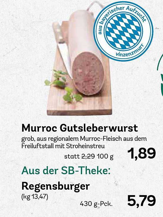 Murroc Gutsleberwurst grob, aus regionalem Murroc-Fleisch