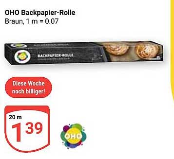 OHO Backpapier-Rolle Braun, 20 m