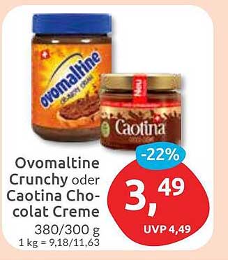 Ovomaltine Crunchy oder Caotina Chocolat Creme