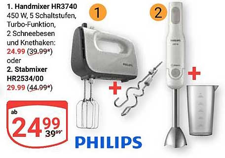 Philips Handmixer HR3740 und Stabmixer HR2534/00