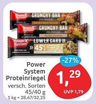Power System Proteinriegel in verschiedenen Sorten