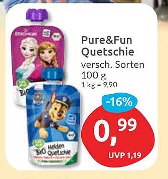 Pure&Fun Quetschie verschiedene Sorten 100 g