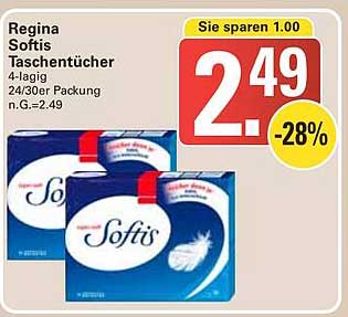 Regina Softis Taschentücher 4-lagig - 24/30er Packung