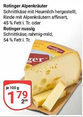 Rotinger Alpenkräuter - Der feine Schnittkäse mit Alpenkräutern