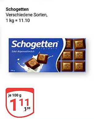 Schogetten - Verschiedene Sorten, 100g