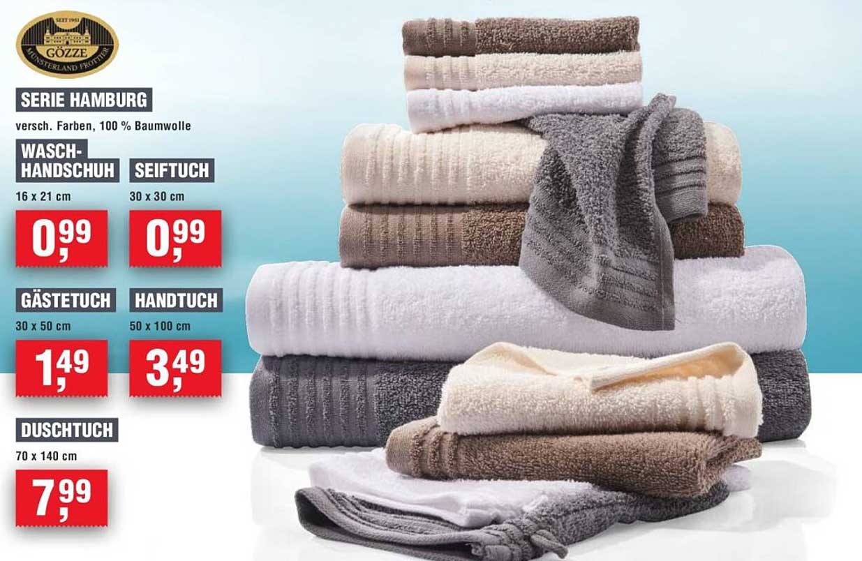 Serie Hamburg – Handtücher und Waschhandschuhe, 100% Baumwolle