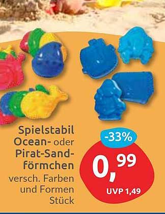 Spielstabil Ocean- oder Pirat-Sandförmchen – verschiedene Farben und Formen