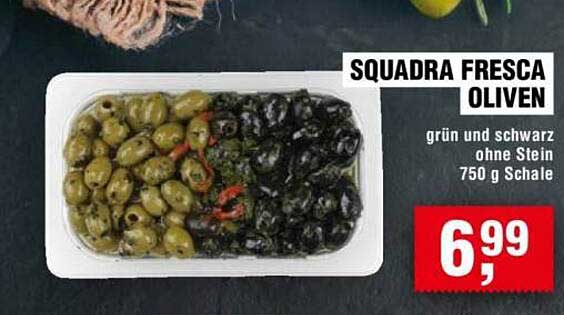 SQUADRA FRESCA OLIVEN - Grün und schwarz ohne Stein, 750 g Schale