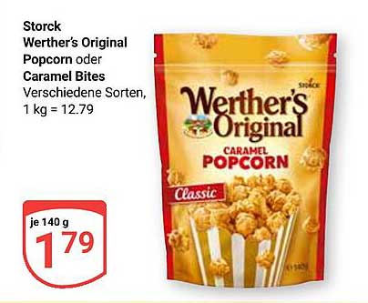Storck Werther’s Original Popcorn oder Caramel Bites, 140 g