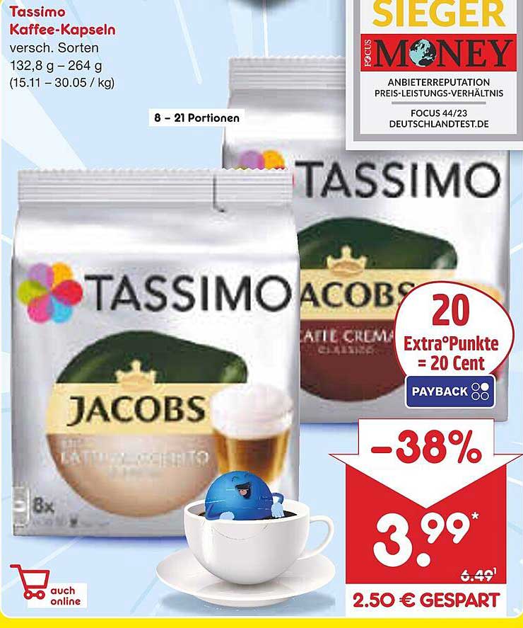 Tassimo Kaffee-Kapseln von Jacobs - Verschiedene Sorten