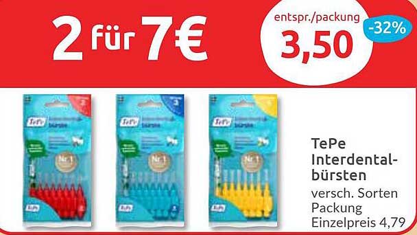 TePe Interdentalbürsten 2 für 7 €