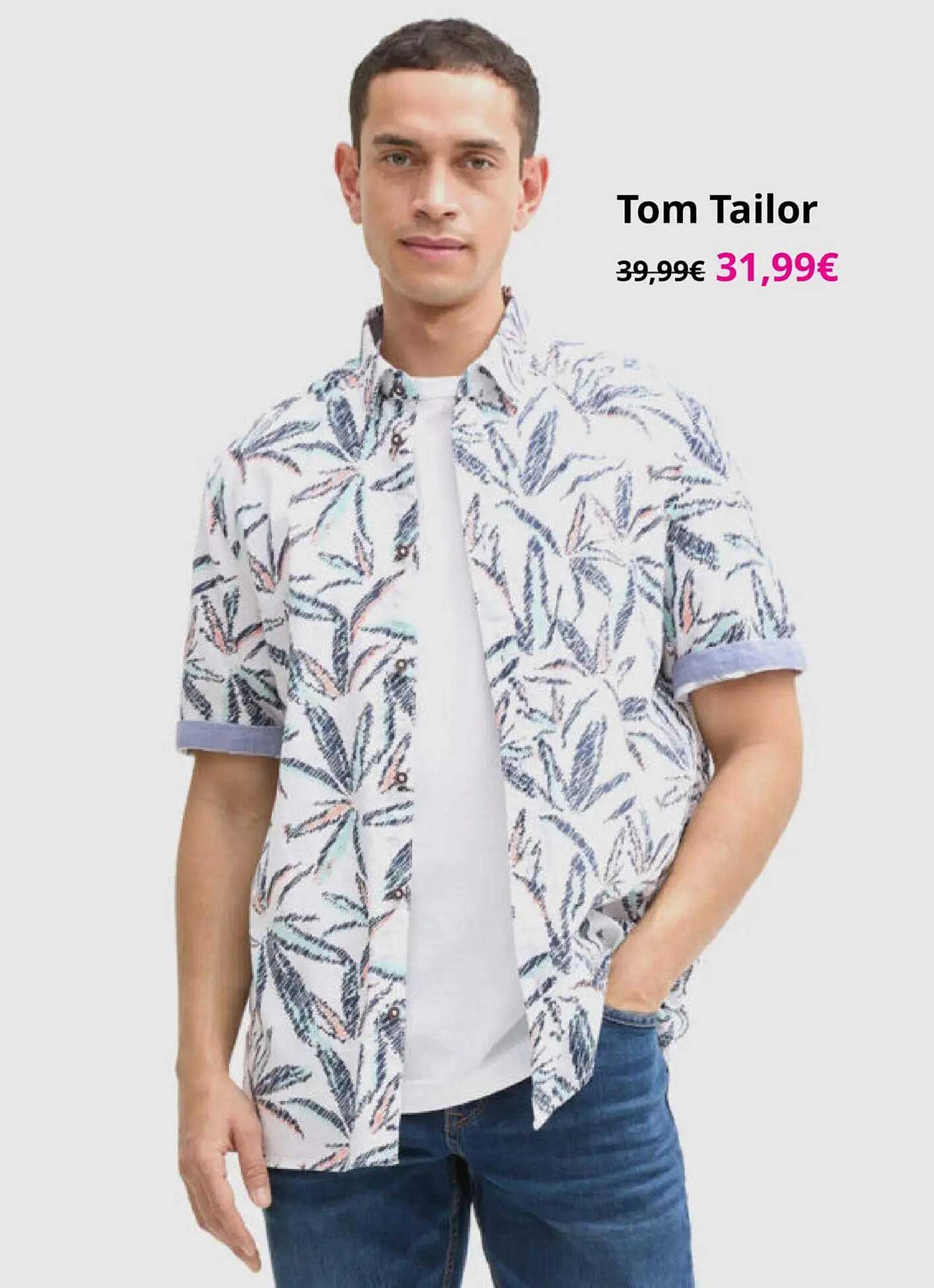 Tom Tailor Kurzarmhemd mit Blattdruck