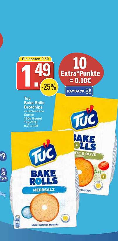 Tuc Bake Rolls Brochchips - Verschiedene Sorten