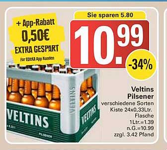 Veltins Pilsener in der Kiste 24 x 0,33L