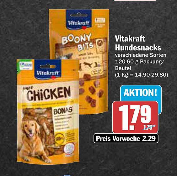 Vitakraft Hundesnacks verschiedene Sorten 120-60 g Packung/Beutel