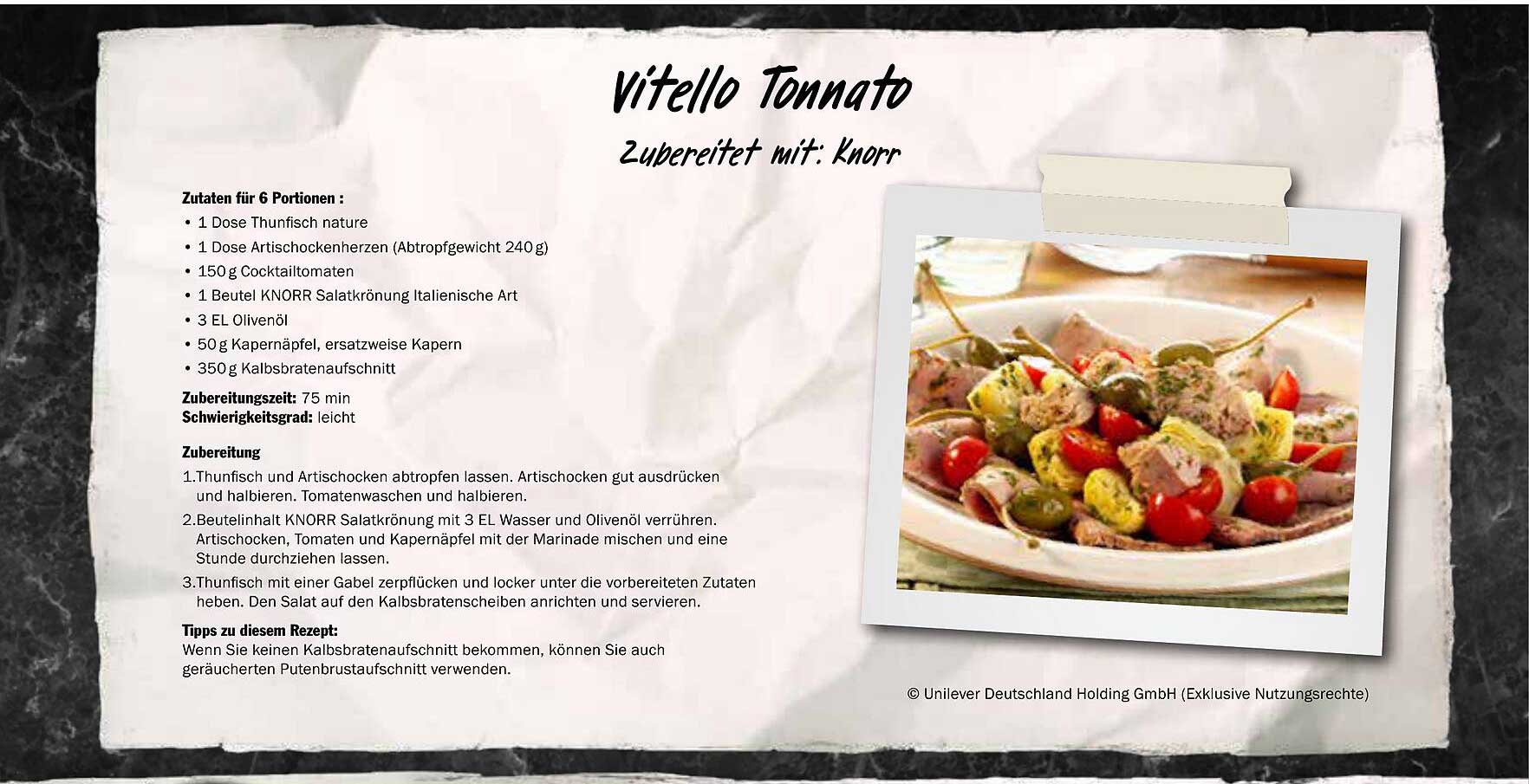 Vitello Tonnato – Zubereitet mit: Knorr