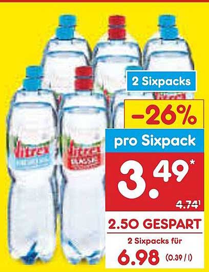 Vitrex Mineralwasser 2 Sixpacks zum Sparpreis