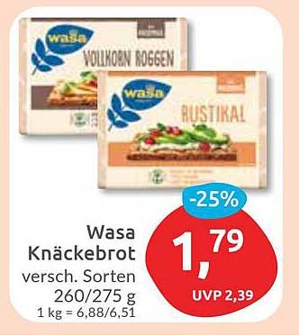 Wasa Knäckebrot - verschiedene Sorten