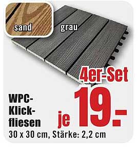 WPC-Klickfliesen 4er-Set – Innovativ und vielseitig