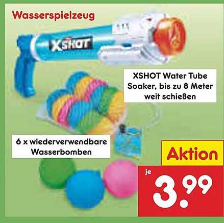 XSHOT Water Tube Soaker mit 6 Wasserbomben