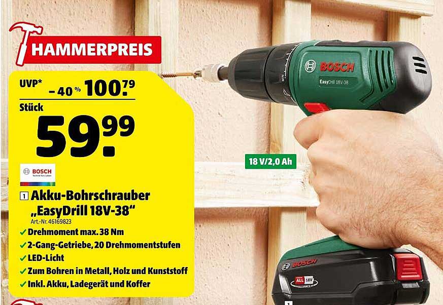 Akku-Bohrschrauber „EasyDrill 18V-38“