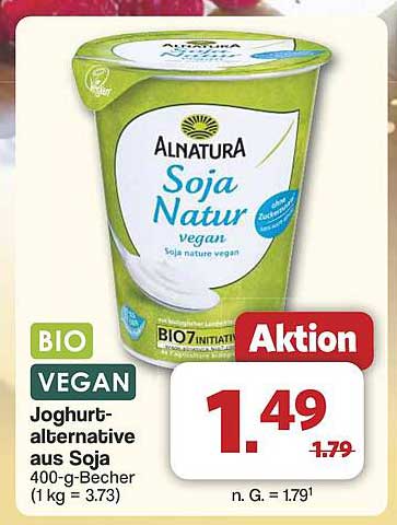 Alnatura Soja Natur - Joghurtalternative aus Soja 400-g-Becher