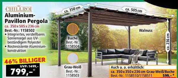 Aluminium-Pavillon Pergola