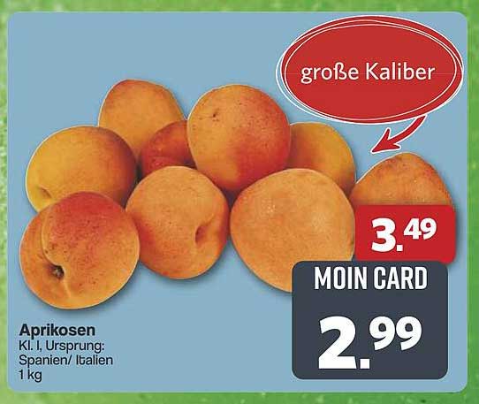 Aprikosen im Angebot – 1 kg für nur 2,99 € mit Moin Card